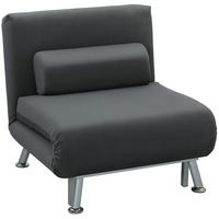 KLAPPBAR Schlafsessel Schlafsofa Klappmatratze Bett Gästebett Dunkelgrau - Dunkelgrau/Silberfarben, Textil/Metall (70/75/75cm) - HOMCOM
