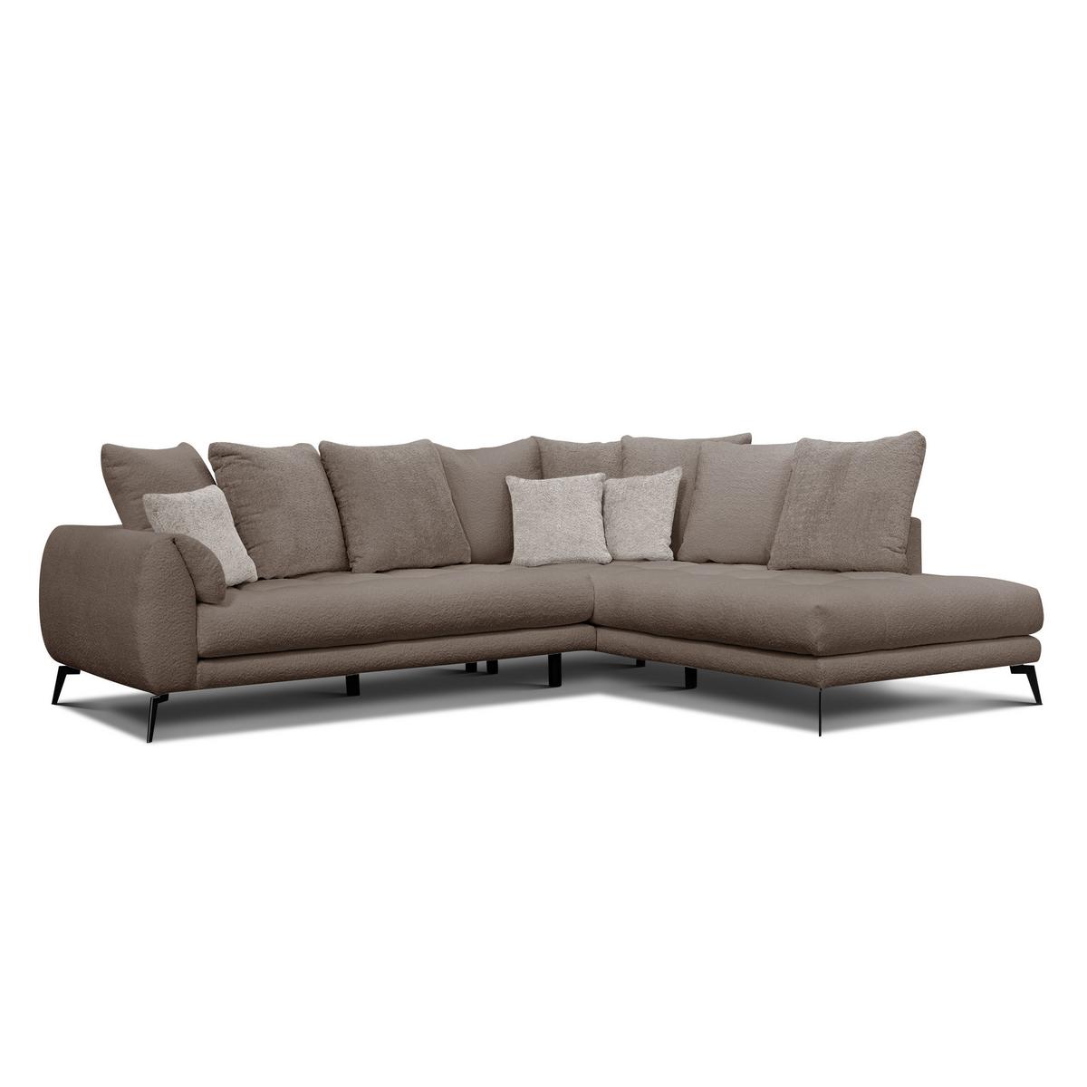 ECKSOFA CALME 5-Sitzer, creme - Creme/Schwarz, Holz/Textil (294/229cm) - Wozimo