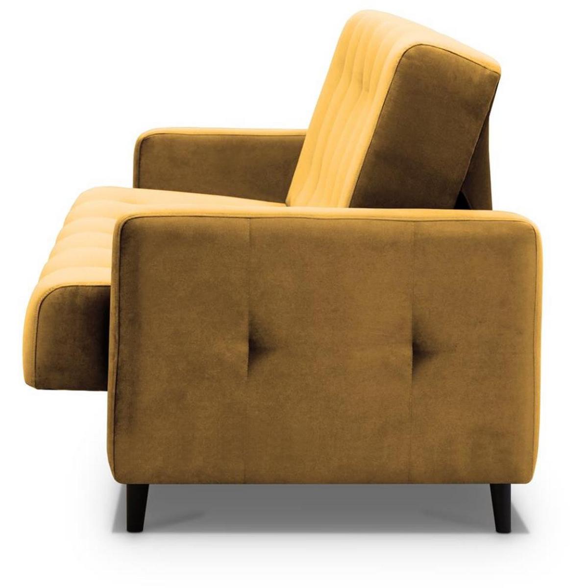 3-SITZER Schlafsofa Nancy Bis gelb - Gelb, Holz/Textil (220/89/93cm) - Beautysofa