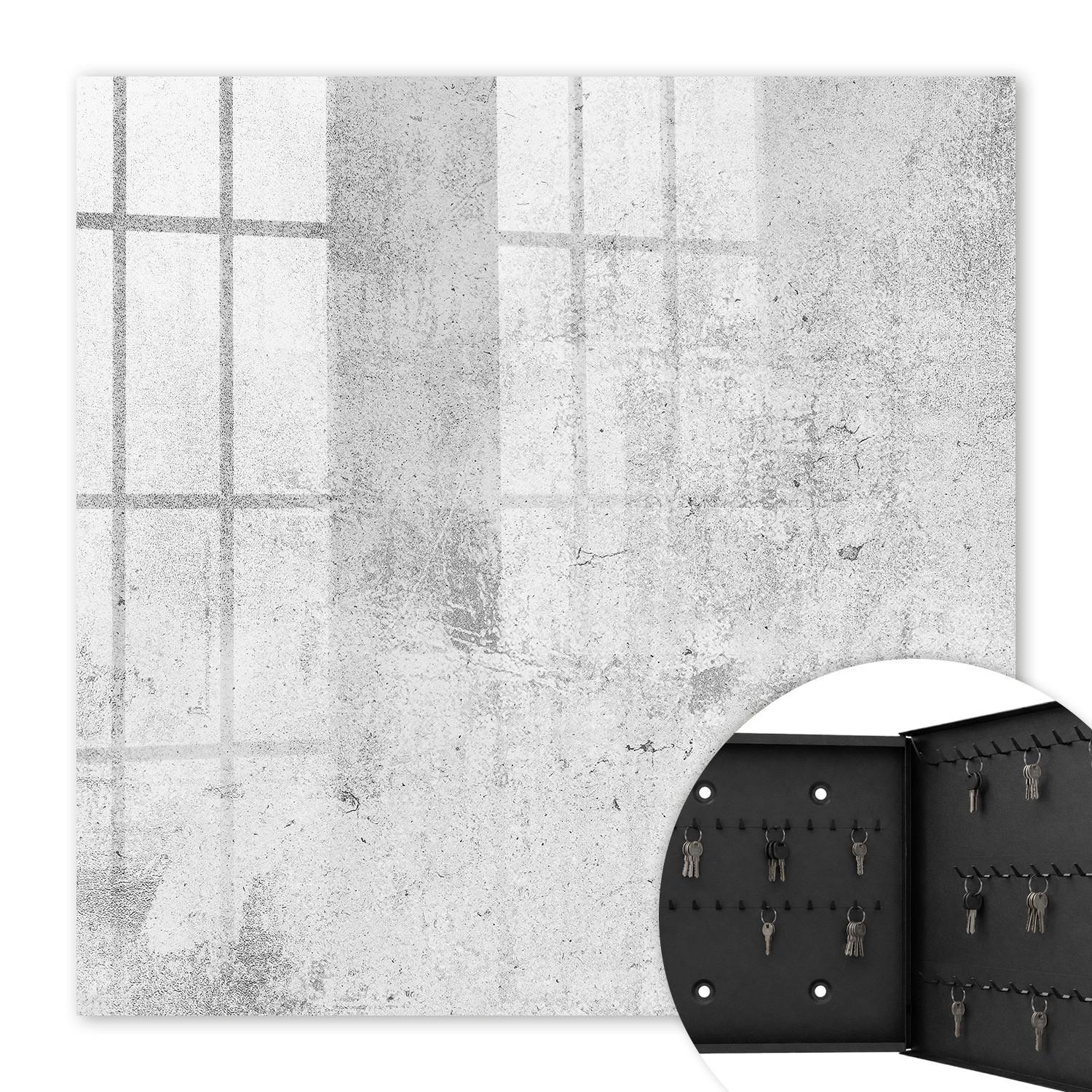 SCHLÜSSELBOX Schwarz 30x30 cm- Türöffnung nach rechts - Unverfälschte Eleganz - Grau, Metall (30/30/5cm) - TULUP