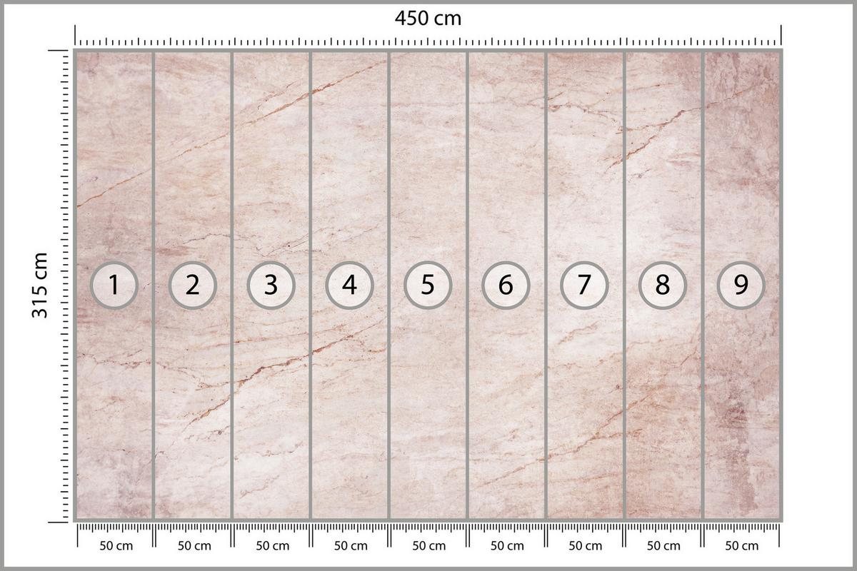 FOTOTAPETE für Wohnzimmer Beton Abstraktion 450x315 - Rosa, Papier (450/315cm) - Muralo