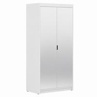DREHTÜRENSCHRANK Elena mit 2 Türen und 2 Spiegel, 90 cm, Weiß - Weiß, Holzwerkstoff (90/190/53cm) - Beautysofa