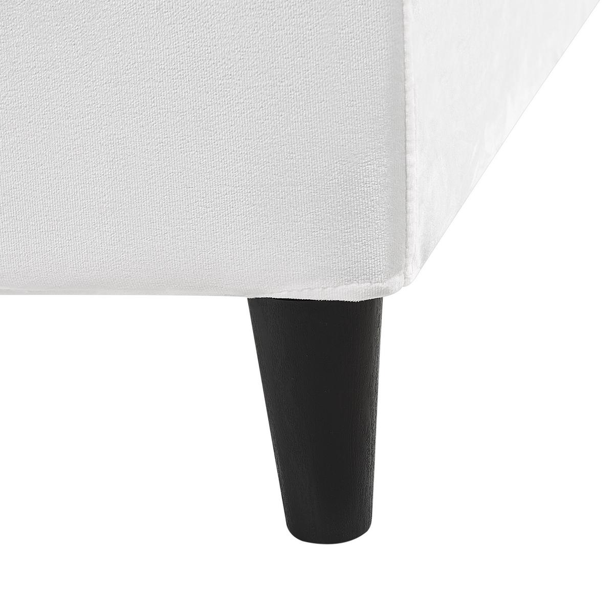 BETTRAHMENBEZUG Samtstoff 180/200 cm Weiß Fitou - Weiß, Textil (190/214cm) - Beliani