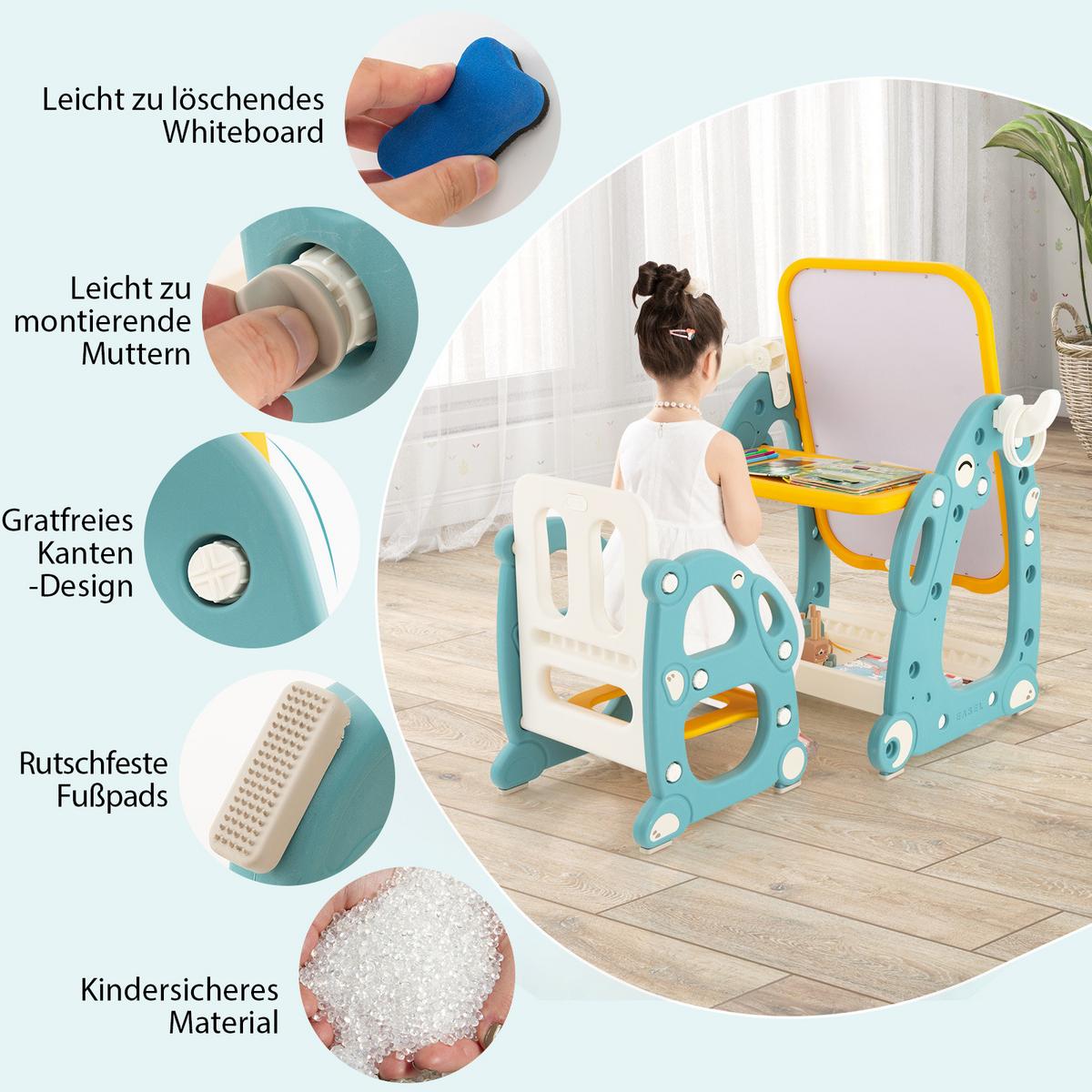 KUNSTSTAFFELEI Blau - Blau, Kunststoff (78/70/55cm) - COSTWAY