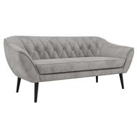 3-SITZER-SOFA PIRS - Hellgrau Velvet - Schwarze Beine - Hellgrau/Schwarz, Holzwerkstoff/Textil (180/75/74cm) - MKS