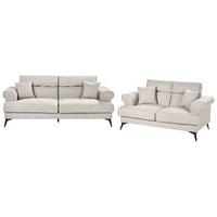 SOFA-SET 5-Sitzer Stoff Taupe Skive - Taupe/Beige, Textil (214/88/85cm) - Beliani