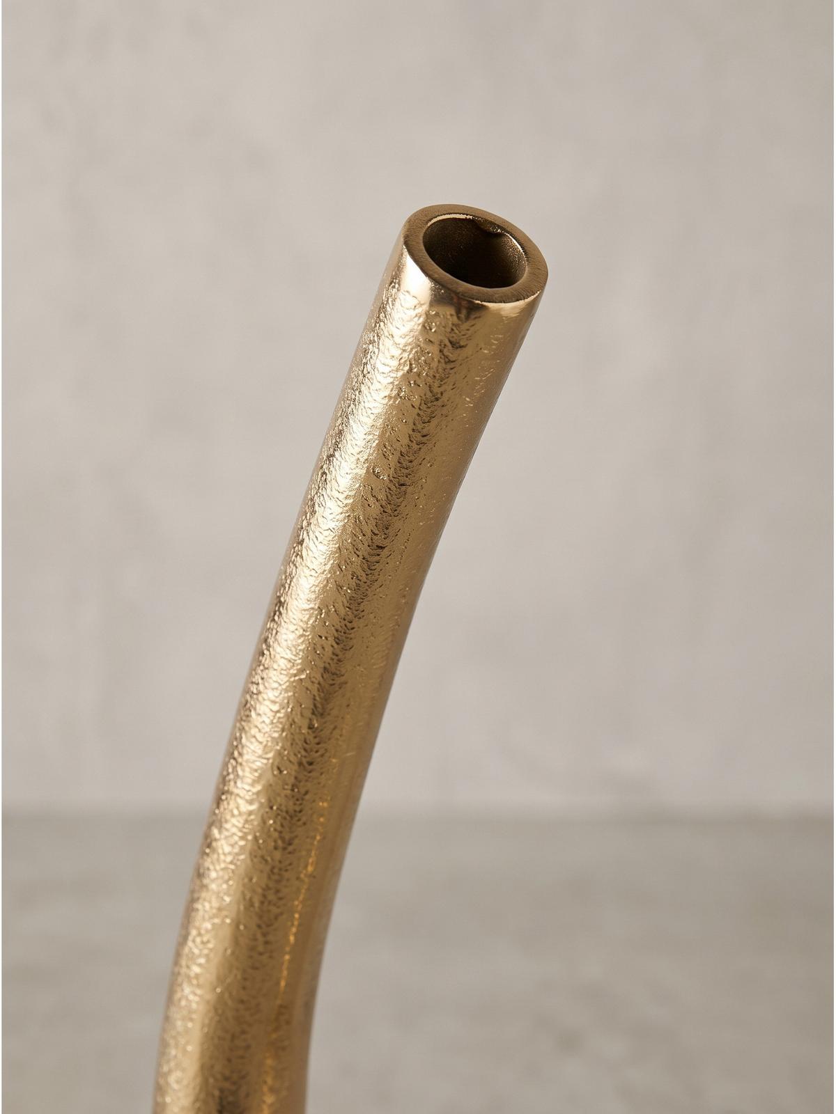 BODENVASE BAVENO, Aluminium, handgefertigt, Gold, 48 x 10 x 100 cm - Goldfarben, Metall (100cm) - KADIMA DESIGN