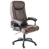 CHEFSESSEL Kunstleder Dunkelbraun Graceful - Dunkelbraun, Kunststoff (70/119/70cm) - Beliani
