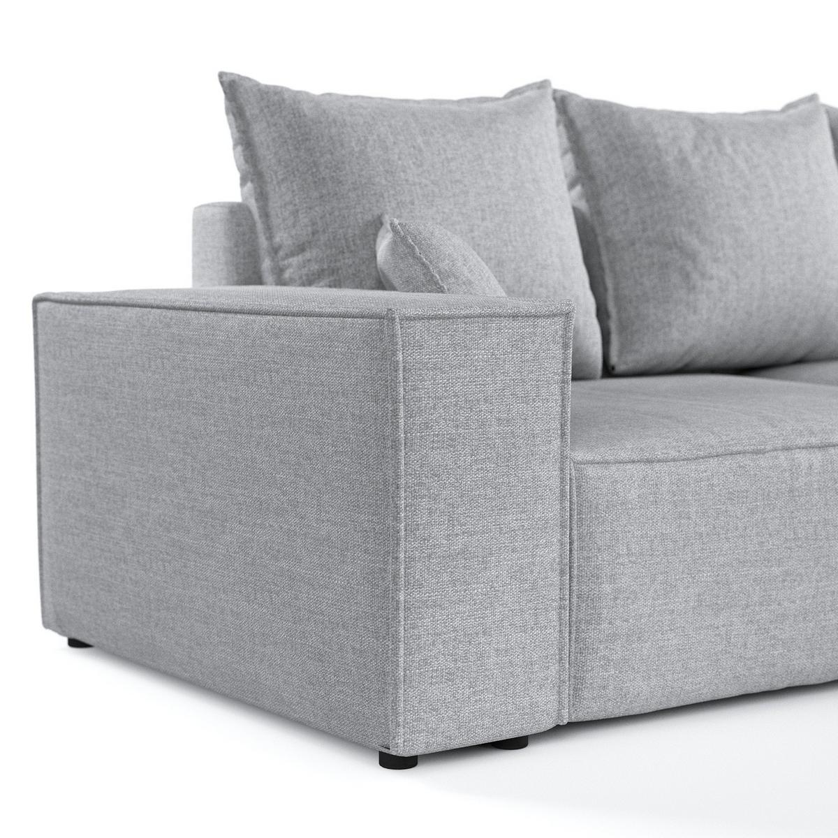 ECKSOFA SENSO mit Schlaffunktion Hellbeige im City Stoff - Hellgrau/Schwarz, Holz/Holzwerkstoff (255/148cm) - AltaBeds