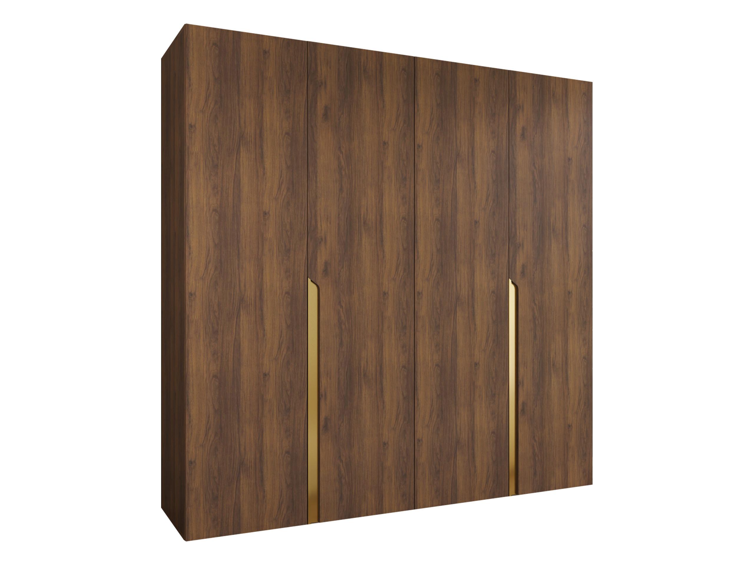 DREHTÜRENSCHRANK Mila I 200 - Goldfarben/Nussbaumfarben, Holzwerkstoff/Kunststoff (200/202/52cm) - MIRJAN24