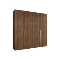 DREHTÜRENSCHRANK Mila I 200 - Goldfarben/Nussbaumfarben, Holzwerkstoff/Kunststoff (200/202/52cm) - MIRJAN24