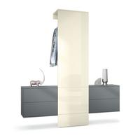 GARDEROBE Carlton Paneel in Creme Hochglanz - Creme, Holzwerkstoff (157/193/35cm) - Vladon