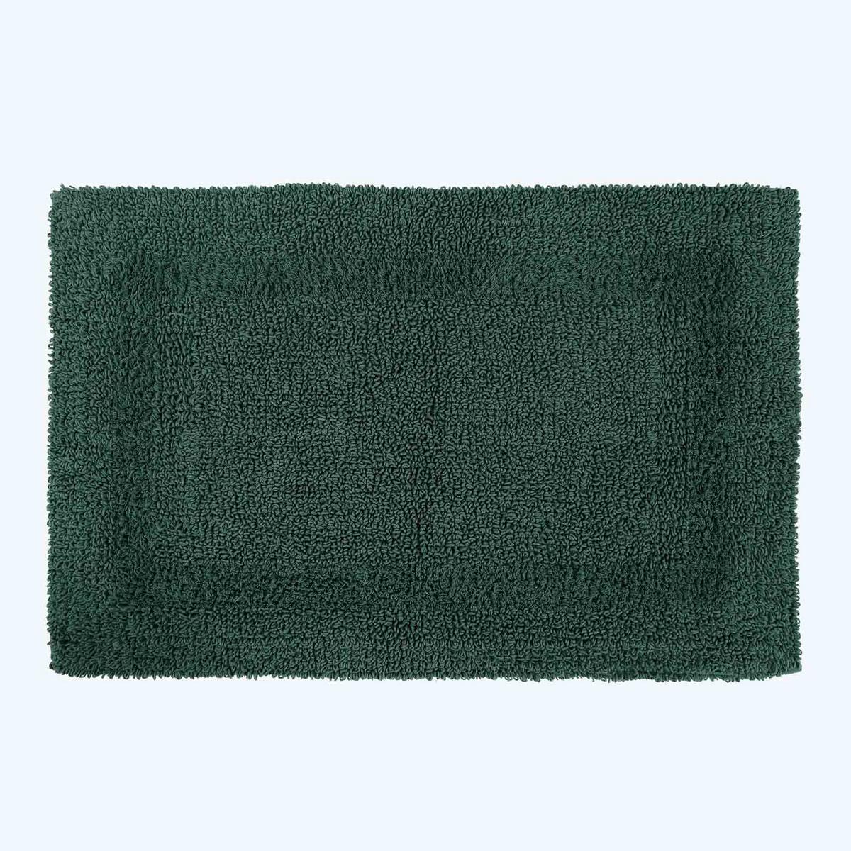 BADGARNITUR 2-teilig, Badematte & WC-Vorleger, wendbar - Waldgrün, Textil (50/80cm) - Homescapes