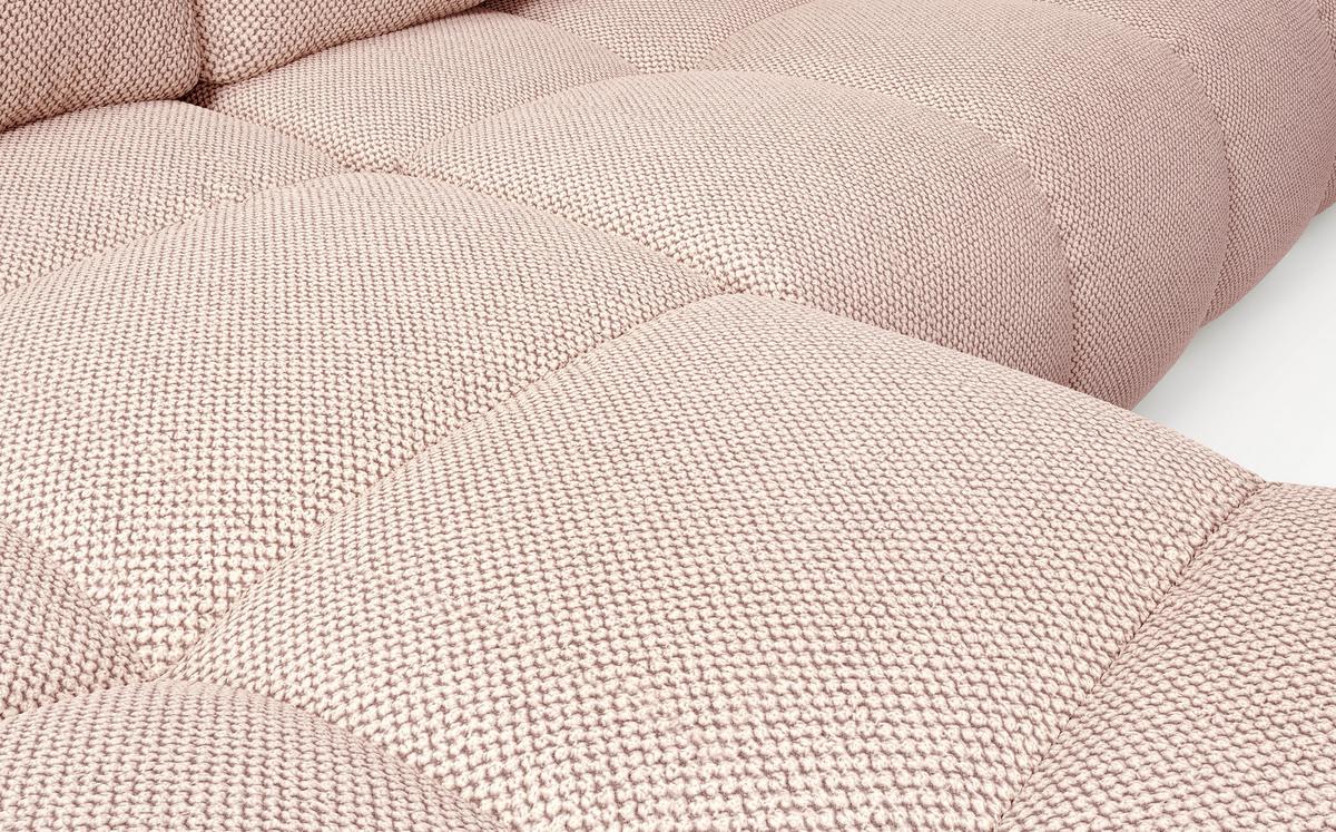 ECKSOFA L Form Hosio Hellcreme-Rosa 286/177/88 cm Links mit Schlaffunktion - Pink/Schwarz, Kunststoff/Textil (177/286cm) - AX Living