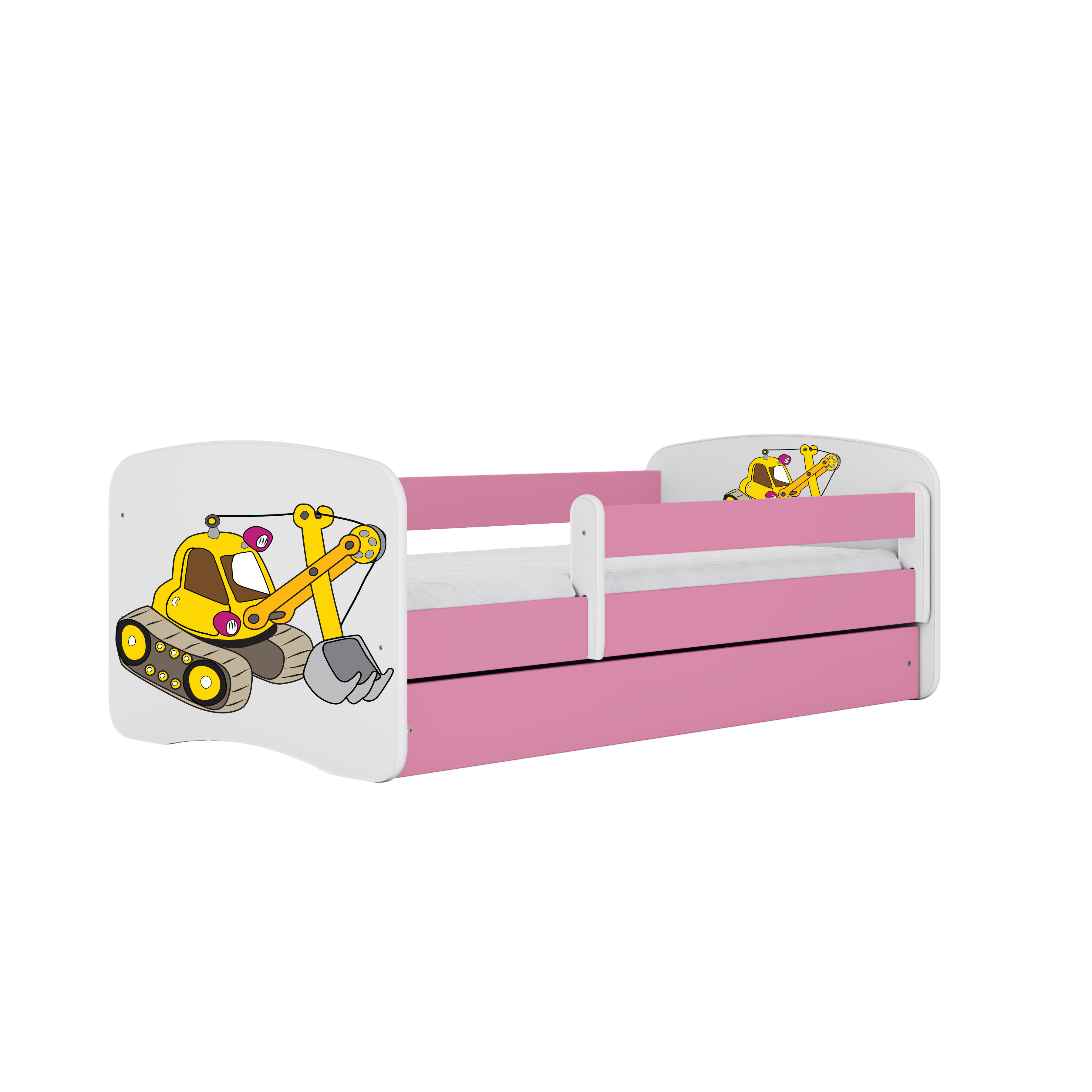 KINDERBETT Bagger mit Schublade 160/80 90/61/164 - Rosa, Holzwerkstoff (80/160cm) - RAUMHIRSCH FURNITURE