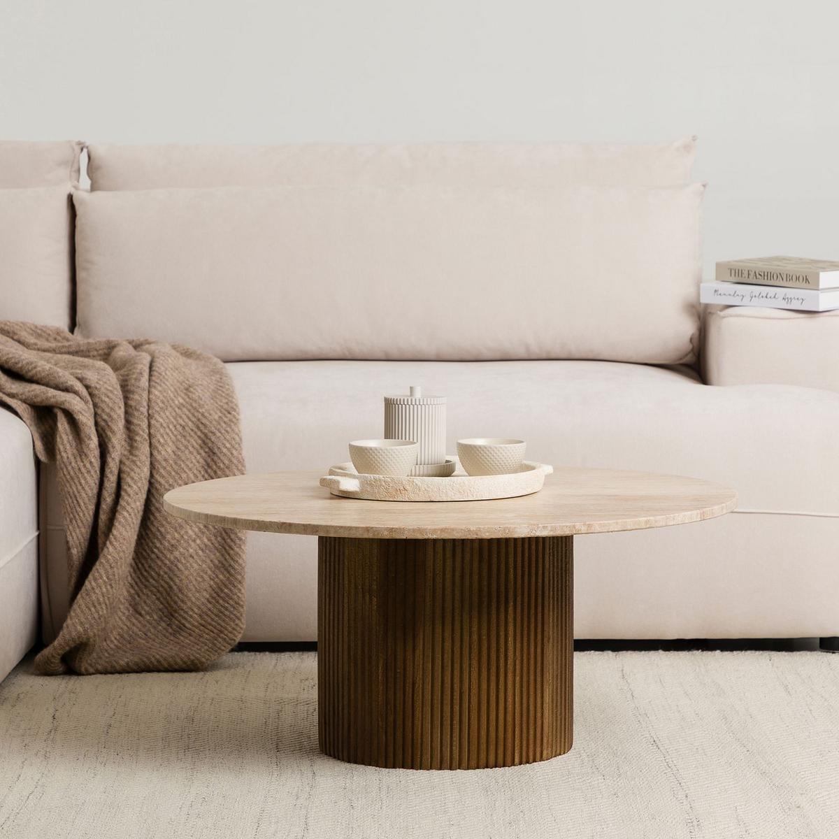 COUCHTISCH NARMADA braun - Braun, Holz/Naturmaterialen (80/80/35cm) - IDIMEX