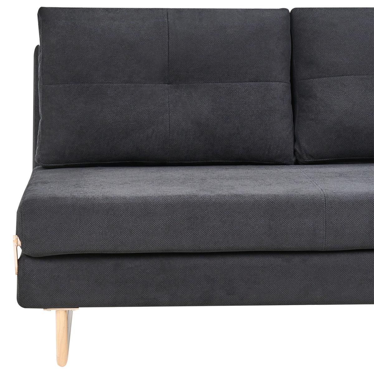 SCHLAFSOFA 3-Sitzer Stoff Schwarz Jerslev - Hellbraun, Textil (150/87/84cm) - Beliani