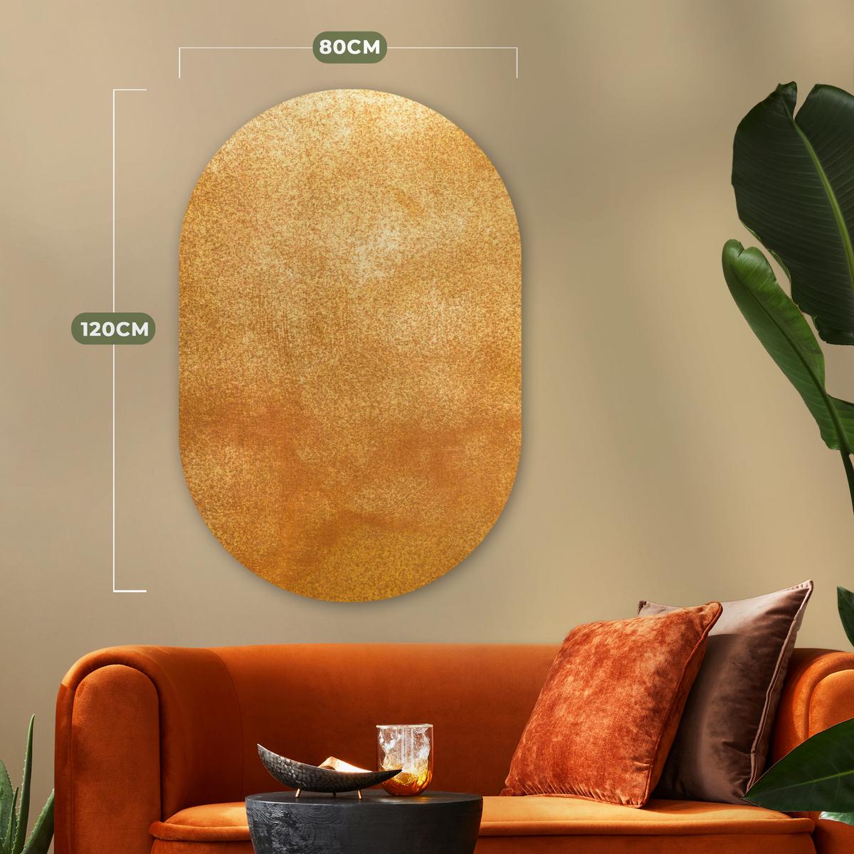 WANDBILD Eisen - Rost - Gold - Metall - Luxus Deko Groß 80x120 cm - Goldfarben, Kunststoff (80/120cm) - MuchoWow
