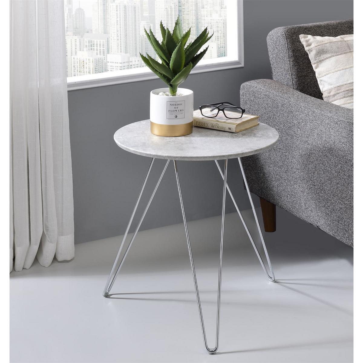 BEISTELLTISCH BENNO Betonoptik - Grau, Holzwerkstoff (48/48/56cm) - IDIMEX