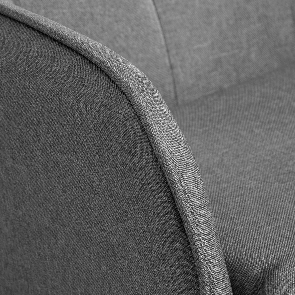 SCHAUKELSTUHL Schwingsessel mit Hocker Armlehnsessel Relaxsessel mit Leinenoptik - Dunkelgrau/Schwarz, Holz/Textil (89/90/64cm) - HOMCOM