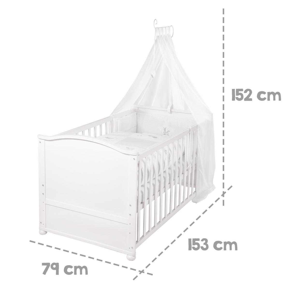 BABYBETT Hase 70 x 140 cm weiß - Weiß, Holzwerkstoff (70/140cm) - Roba