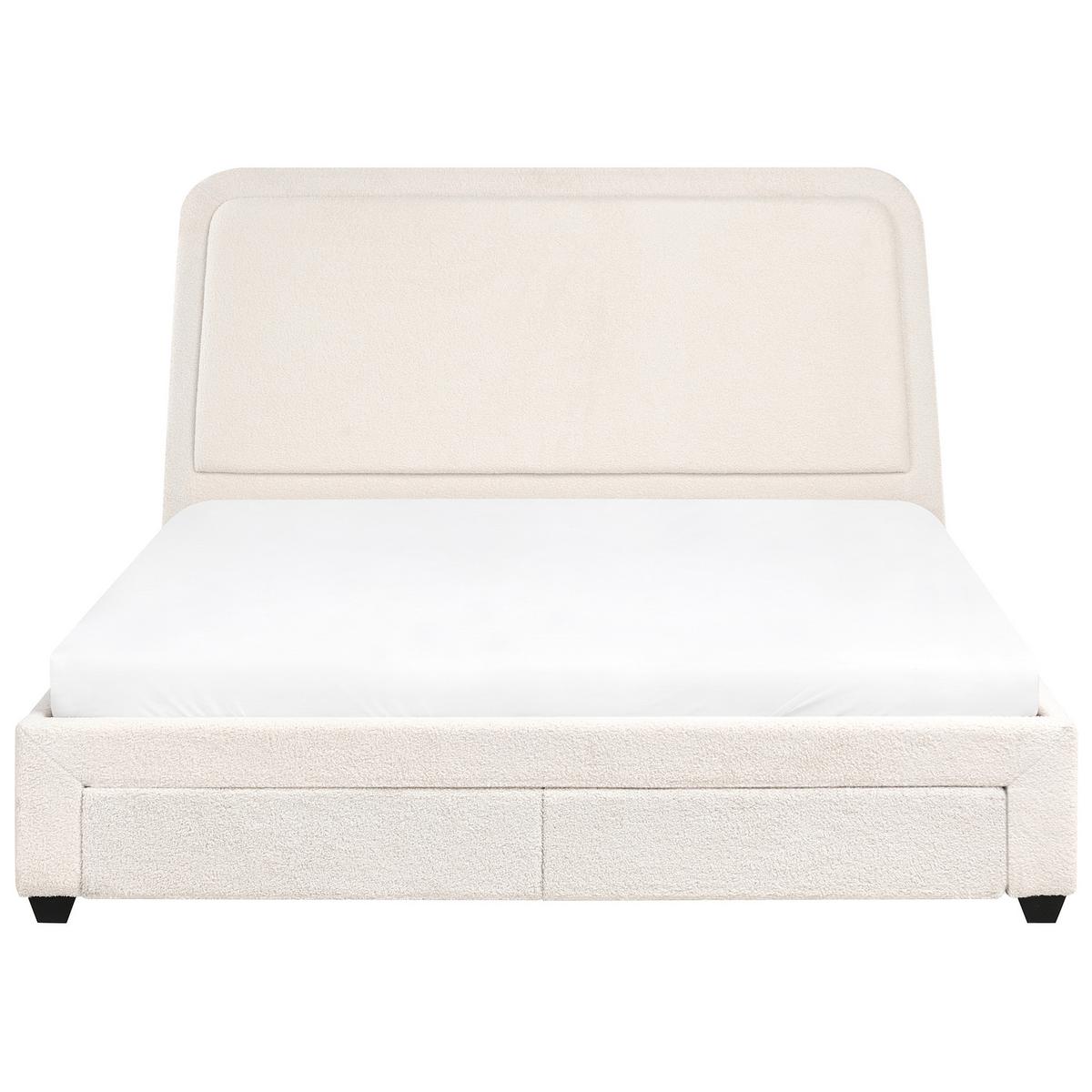 BETT 180/200 cm Cremeweiß Sardent - Schwarz/Weiß, Textil (180/200cm) - Beliani