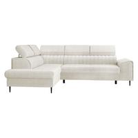 ECKSOFA Kadurin, Seite: Links - Creme/Schwarz, Holz/Kunststoff (276/206cm) - MIRJAN24