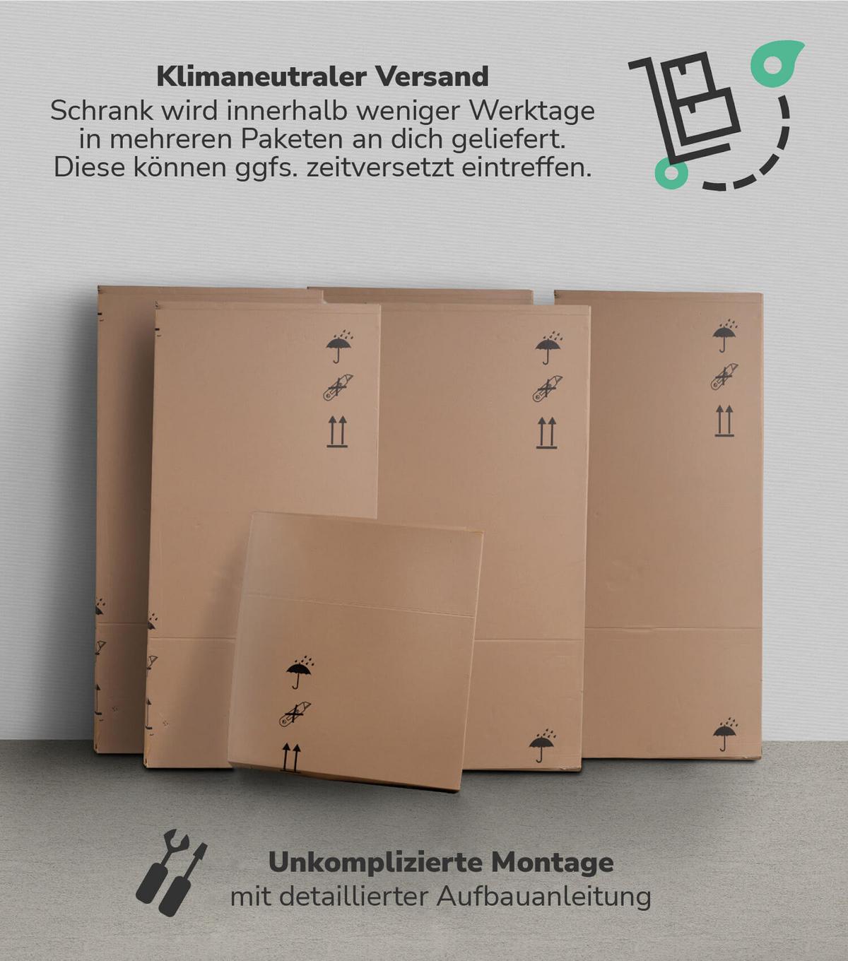 KLEIDERSCHRANK Der Grenzenlose - Anthrazit, Holzwerkstoff (60/234/58cm) - Mokebo