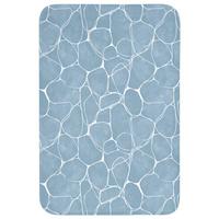 BADEMATTE Organisch - Muster - Blau Rutschfest 60x90 cm - Hellblau, Textil (60/90cm) - OnlyWow