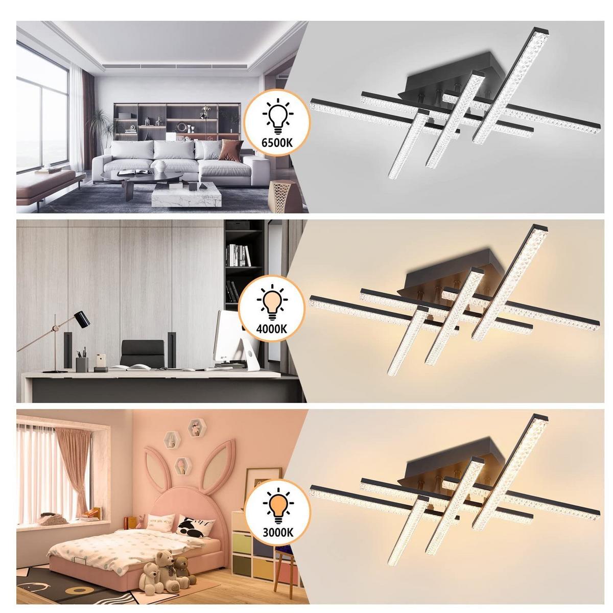 LED-DECKENLEUCHTE Orvyn 13/36/50 cm - Schwarz, Metall (36/13/50cm) - ZMH