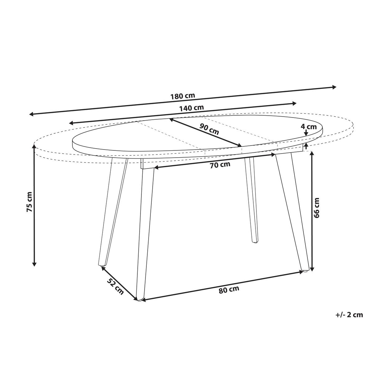 ESSTISCH ausziehbar Braun 140-180/90 cm Dutton - Braun, Holzwerkstoff (140/90/75cm) - Beliani