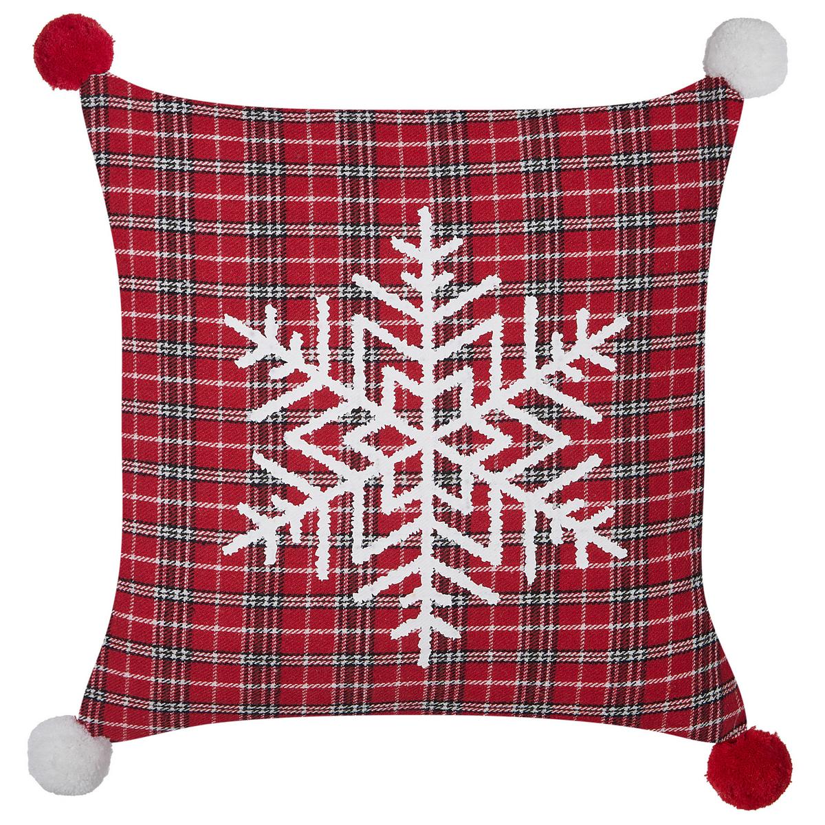 DEKOKISSEN 2er-Set Rot 45/45 cm Lonicera - Rot/Weiß, Textil (45/45cm) - Beliani