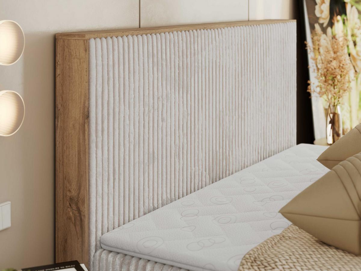BOXBETT WOOD CLASSIC 160/200 - Beige Cord - H4 - Beige, Textil (160/200cm) - MKS