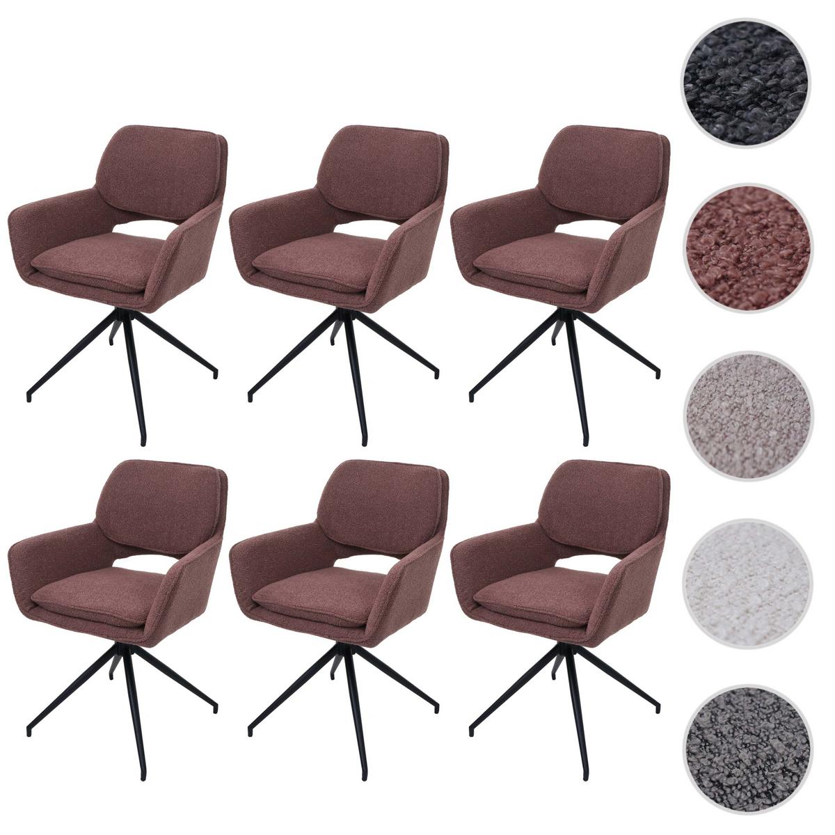 ESSZIMMERSTUHL Braun 6er-Set - Hellbraun/Braun, Textil (57/86/61cm) - MCW