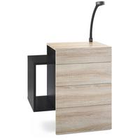 NACHTTISCH Queens Front in Eiche sägerau - Eiche San Remo, Holzwerkstoff (60/63/36cm) - Vladon