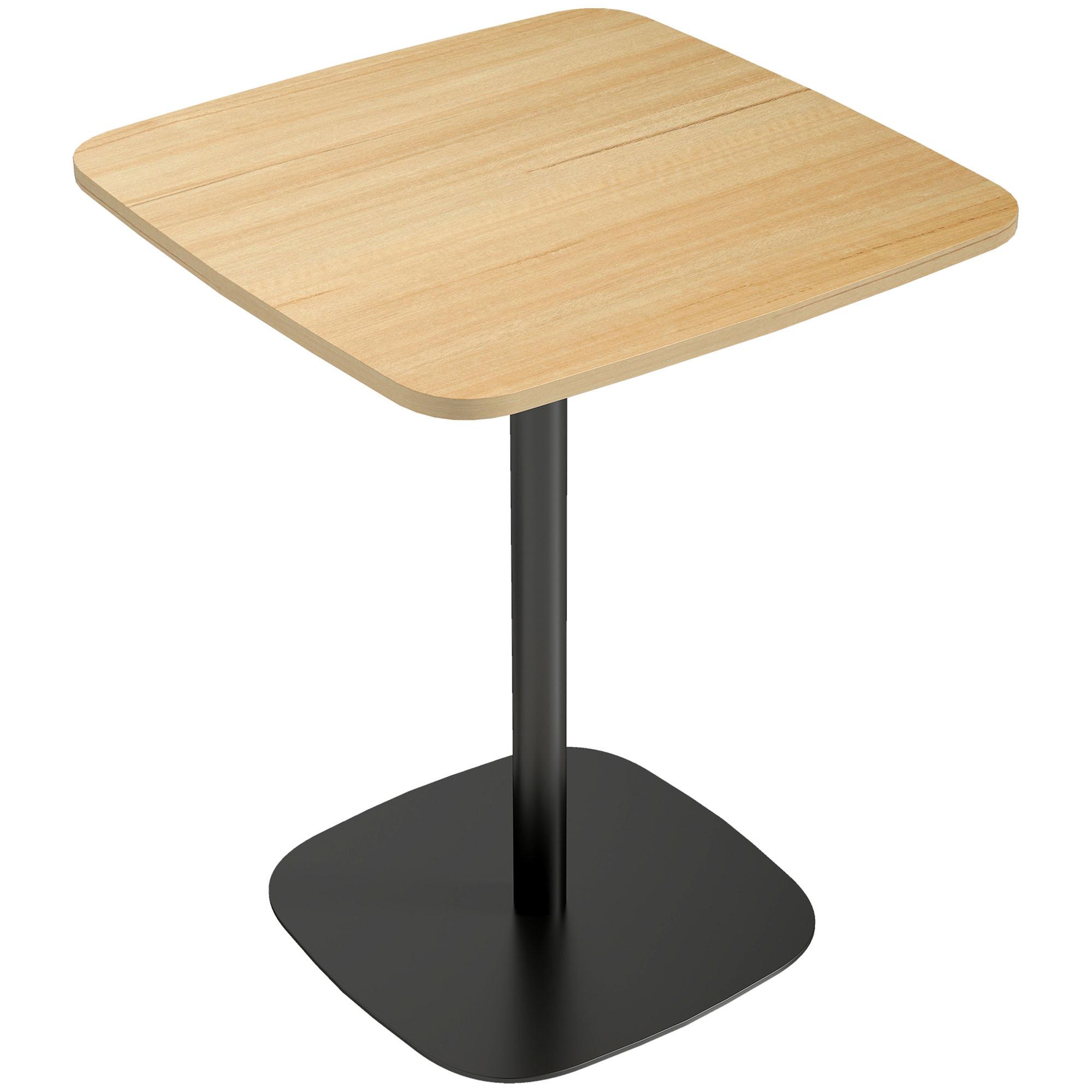 ESSTISCH MDF Stahl Naturholz - Schwarz/Naturfarben, Holzwerkstoff/Metall (60/60/75cm) - HOMCOM