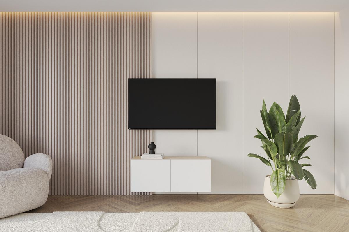 LOWBOARD ELIO-W 100x40x40 cm - Artisan / Weiß - Eiche Artisan, Holzwerkstoff (100/40/40cm) - ALTDECOR