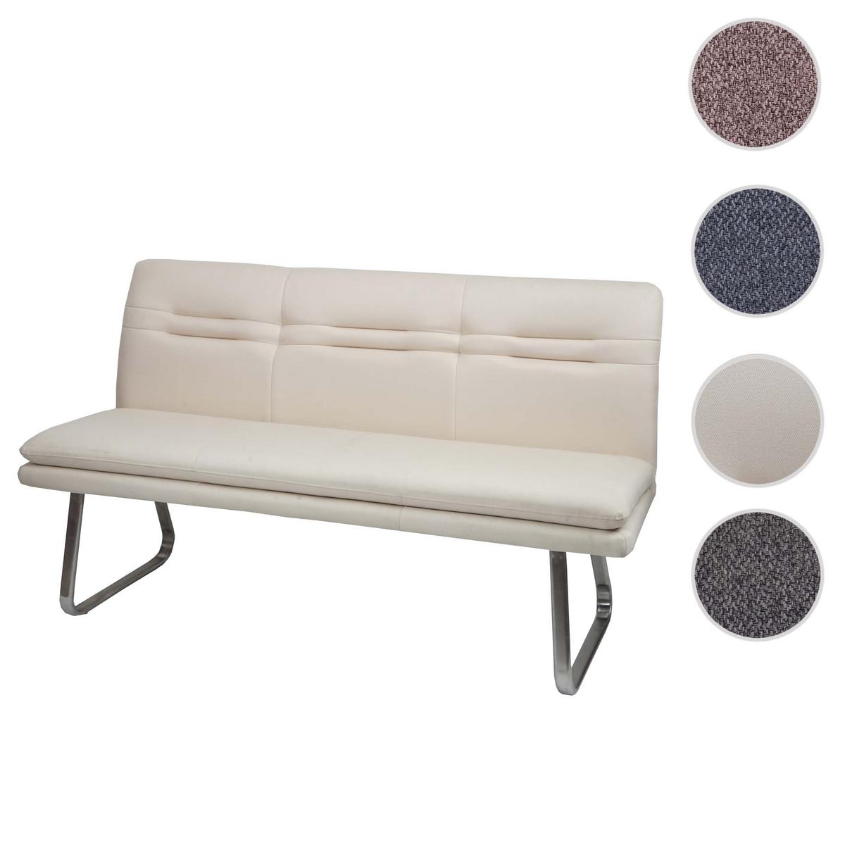 SITZBANK Cremeweiß, Silber - Beige/Silberfarben, Textil (160/90/58cm) - MCW