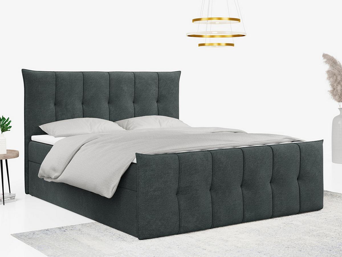 BOXBETT PREMIUM 11 140/200 Dunkelgrau Struktur - H3 - Dunkelgrau, Holz/Textil (140/200cm) - MKS