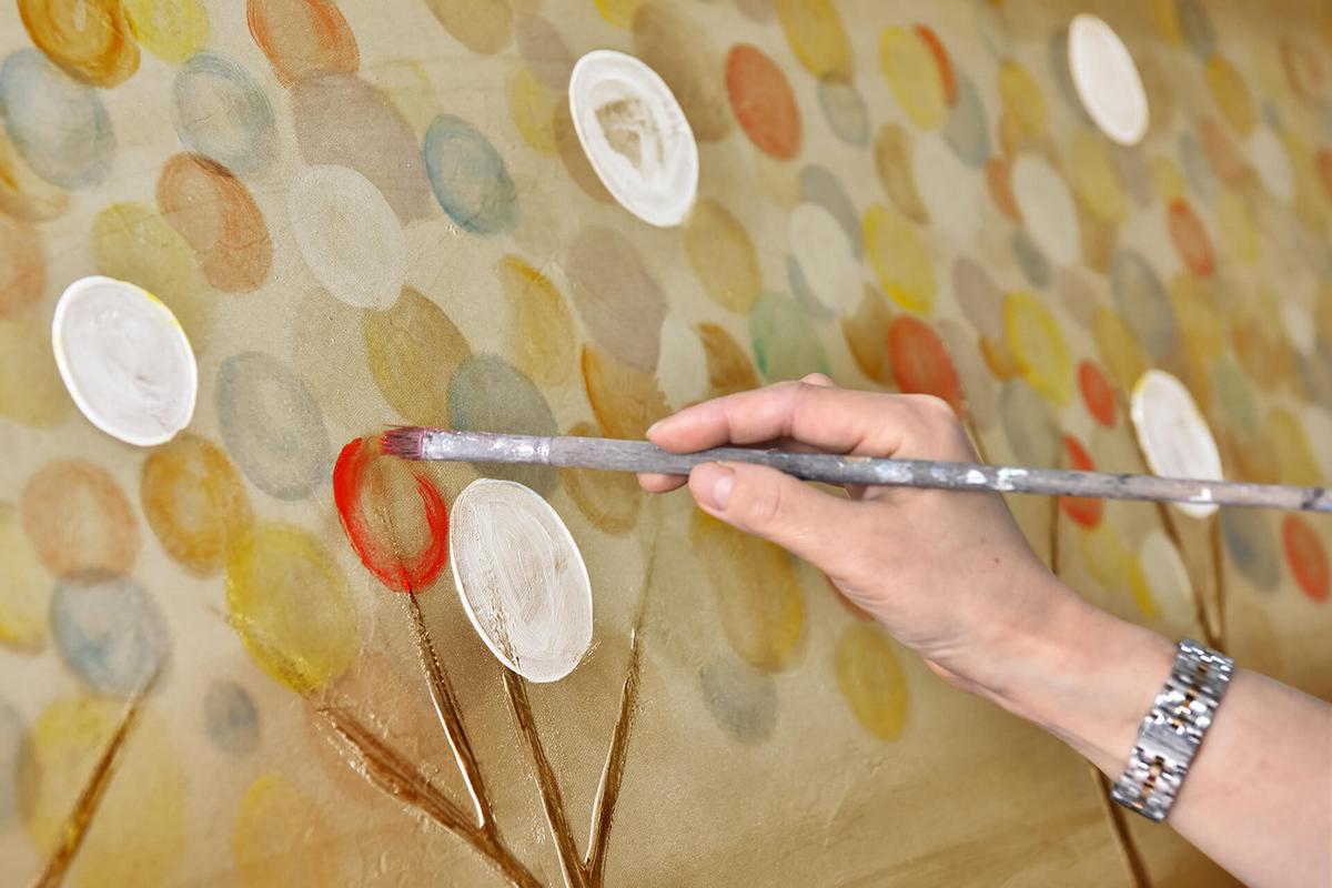 ÖLGEMÄLDE 150/50 cm - Multicolor/Weiß, Holz/Textil (150/50cm) - KUNSTLOFT