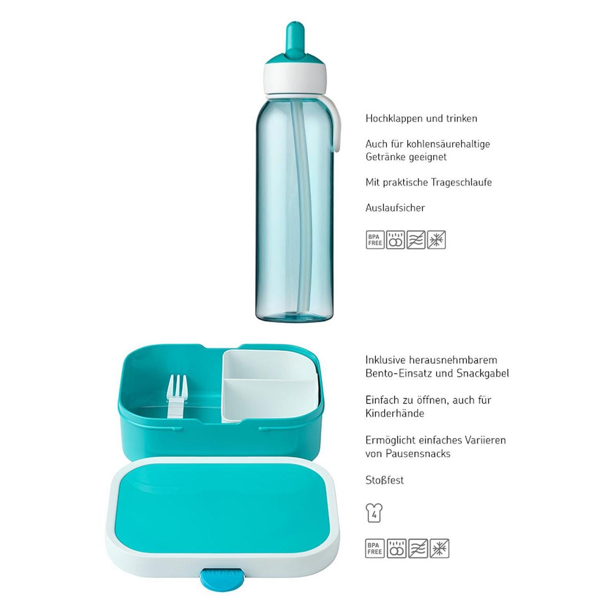 LUNCHSET Campus türkis 2er Set - Türkis, Kunststoff (2/2/2cm) - Mepal