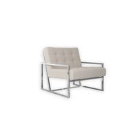 LOUNGESESSEL Duban Beige Bouclé-Stoff - Beige/Silberfarben, Holz/Textil (84/81/89cm) - S-Style Möbel