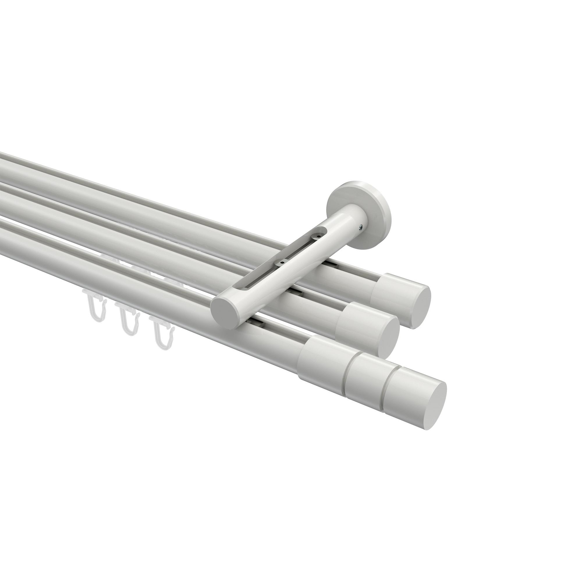 GARDINENSTANGE INNENLAUF Siteno Elanto 200 cm, 3-läufig, 20 mm Ø Weiß - Weiß, Metall (200cm) - INTERDECO