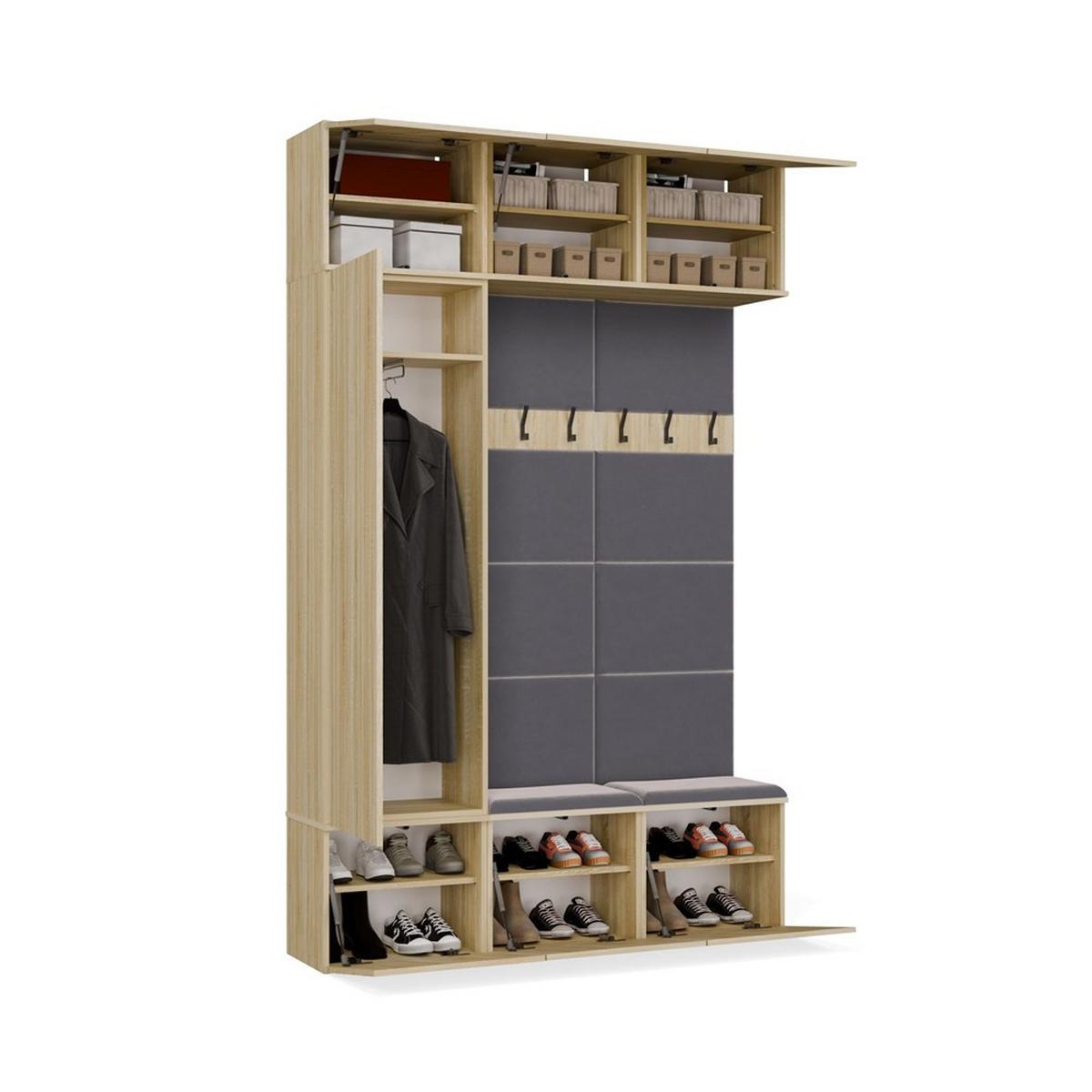 GARDEROBENSCHRANK modern, Schrank Set Kleiderschrank - Schuhschrank Sonoma Eiche 150/238/35 - Sonoma Eiche, Holzwerkstoff (150/238/35cm) - RAUMHIRSCH FURNITURE