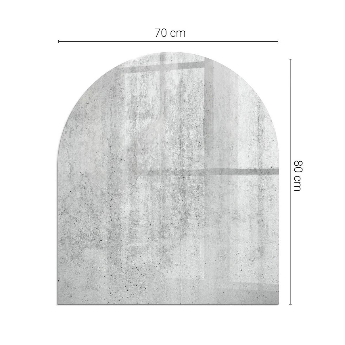 GLASPLATTE für Kamin 80x70 cm - Grau, Glas (80/70/0.4cm) - TULUP