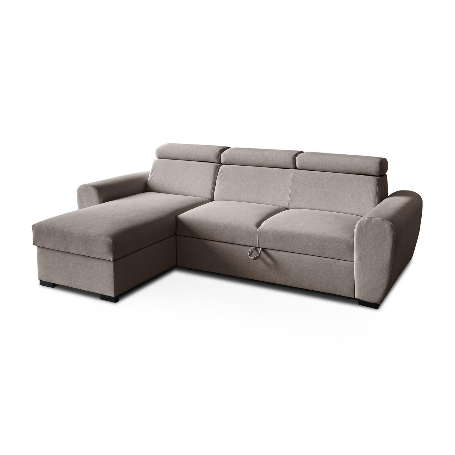 ECKSOFA FALCO mit Schlaffunktion Elli 28 - Grau, Textil (253/174cm) - Lookway