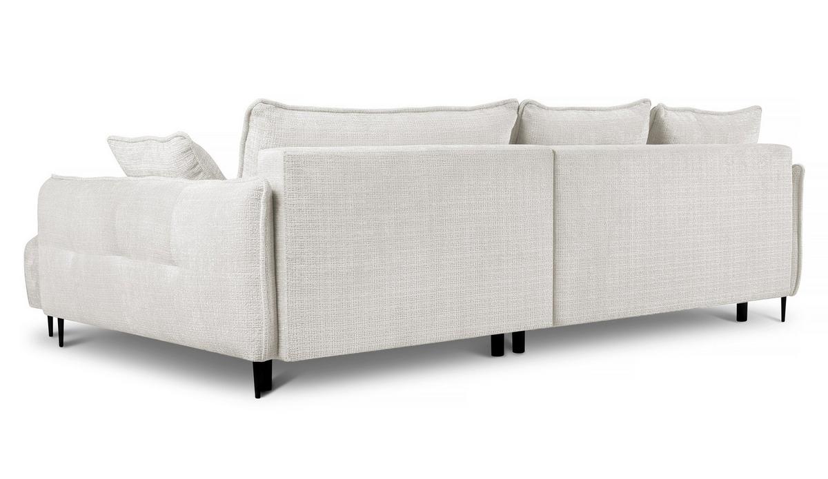 ECKSOFA Oblivio Cremeweiß Chenille - Creme/Schwarz, Textil/Metall (285/200cm) - Selsey