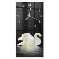 WANDUHR aus Glas 30x60 cm - Schwan - Multicolor, Glas (30/60/0.4cm) - TULUP
