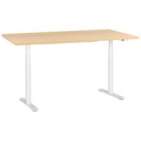 SCHREIBTISCH elektrisch höhenverstellbar 180/72 cm Hellbraun/Weiß Destinas - Hellbraun/Braun, Holzwerkstoff/Metall (72/180/67cm) - Beliani