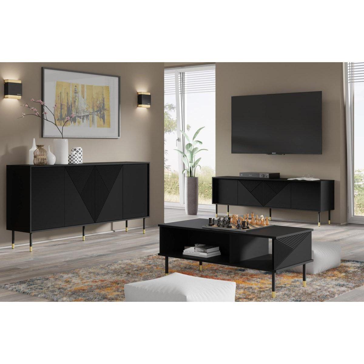 TV-MÖBEL Aglaé Schwarz - Schwarz, Holzwerkstoff (180/61/40cm) - Petits-meubles